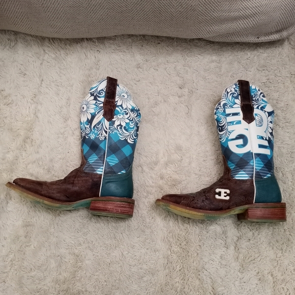 Cinch Edge Malibu Western Leather Cowboy Coastal Cowgirl Floral Hand Too… - Picture 5 of 11